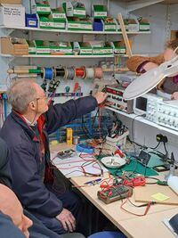 Electronics Bench in use